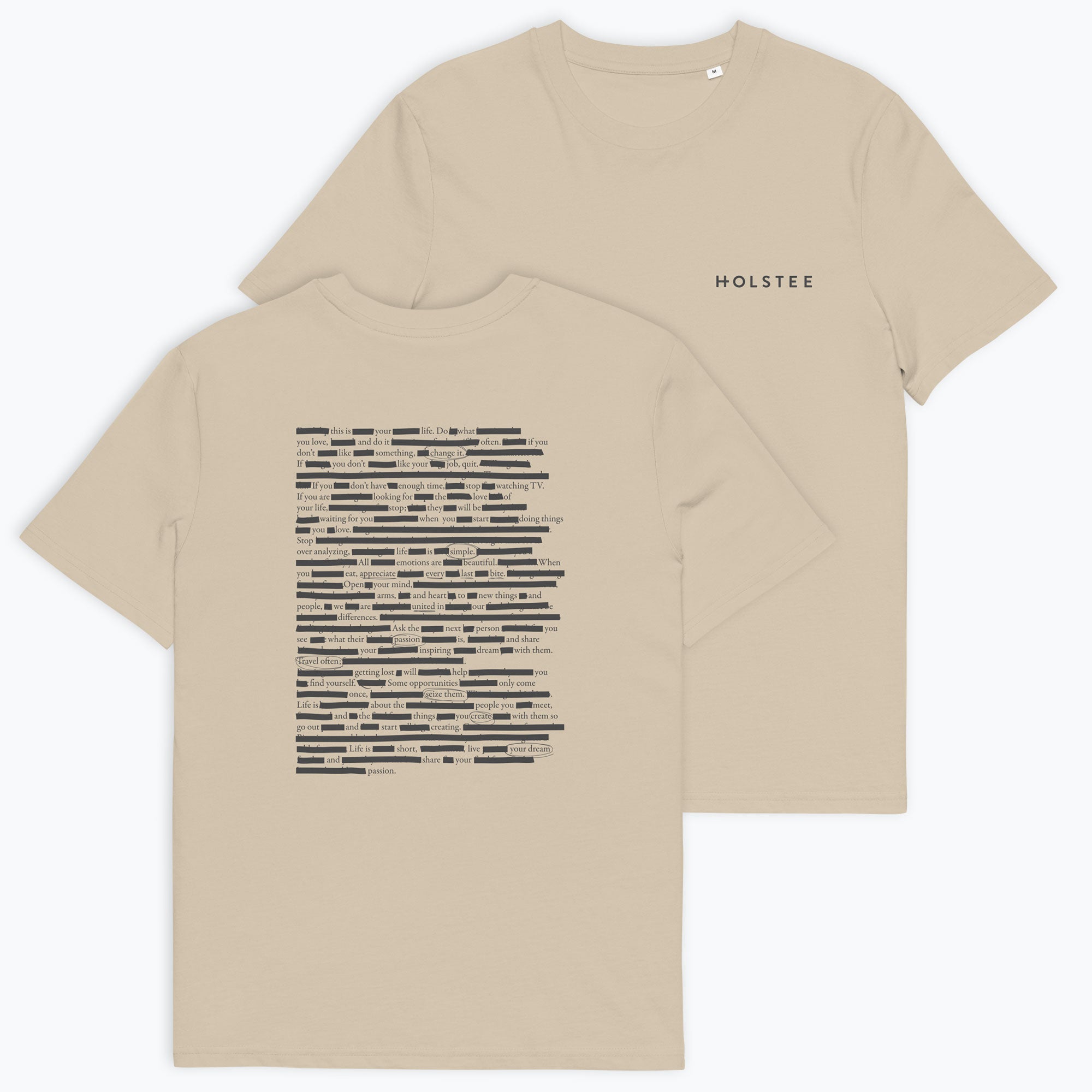 Holstee Manifesto Blackout Poetry T-shirt