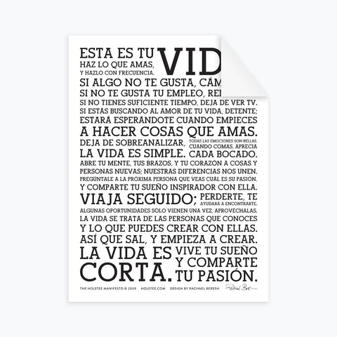 Holstee Manifesto Spanish (18x24)